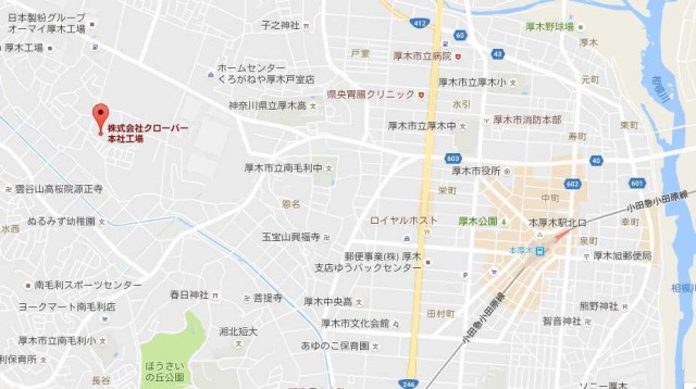 パティスリークローバー工場直売所周辺地図