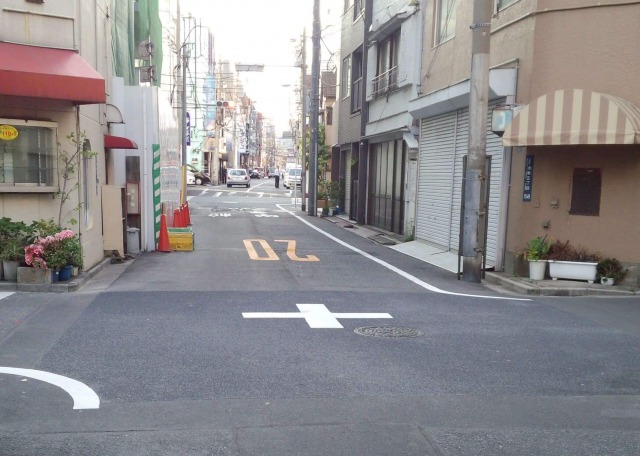 製菓川喜多周辺の十字路