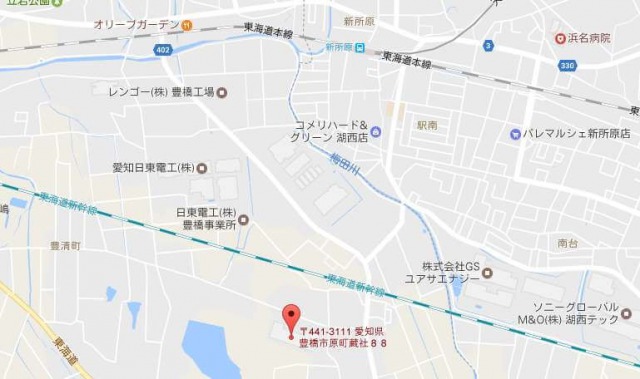 有楽製菓　豊橋夢工場直売店周辺地図